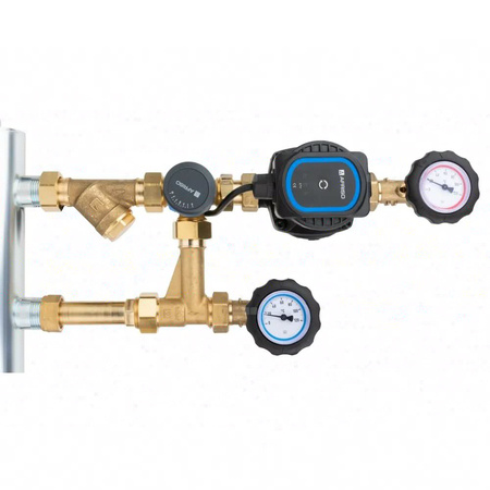 Grupa pompowa AFRISO BPS 961 AP GZ x GW 1'' x 3/4'', z zaworem mieszającym, z zaworem termostatycznym, z pompą obiegową AFRISO APH 160 15-7/130 mm