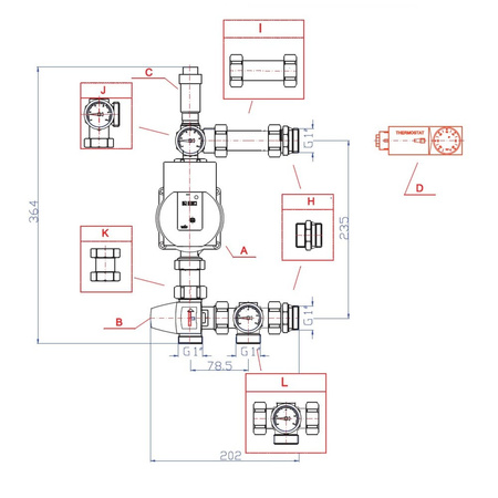 Grupa pompowa RUMET W10 VTA372 Kvs 2,3