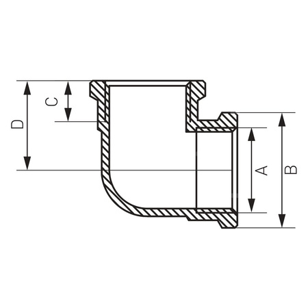 Kolano 90' FERRO, mosiądz (chrom), 1/2'' (GW)