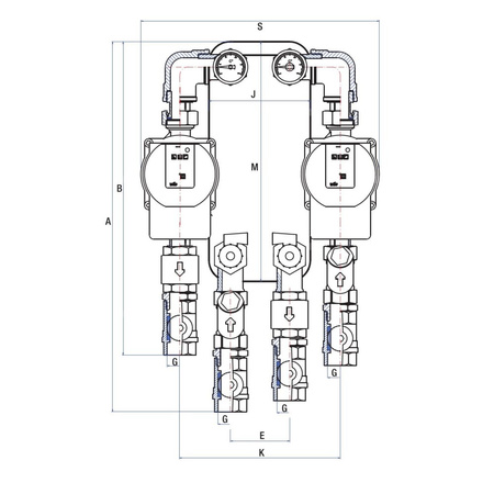 Zestaw wymiennikowy RUMET zasileanie z dołu 10 płytowy