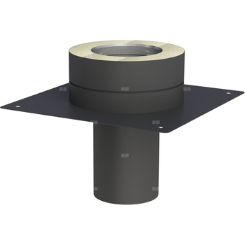 Płyta fundamentowa fi 180mm dla podwyższenia komina lakierowana na czarno