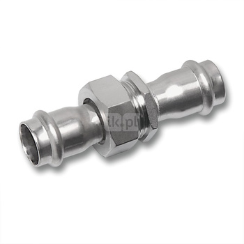 Śrubunek SANHA NiroSan Press trzyczęściowy, stal nierdzewna, 35 mm (zw x zw)