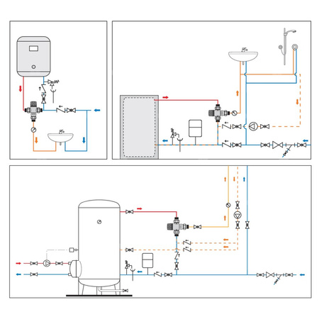 Regulowany termostatyczny zawór mieszający 1/2" 30÷65 st. C