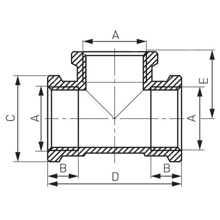 Trójnik FERRO mosiądz 3/4'' GW, kolor chrom
