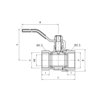 Zawór kulowy PERFEXIM PHA-001 mosiądz niklowany, PN30 3/4'' GW, uchwyt: dźwignia (czerwona)