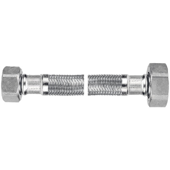 Wąż przyłączeniowy elastyczny FERRO z oplotem (stal), GW x GW, 1/2'' x 3/4'', długość 40 mm