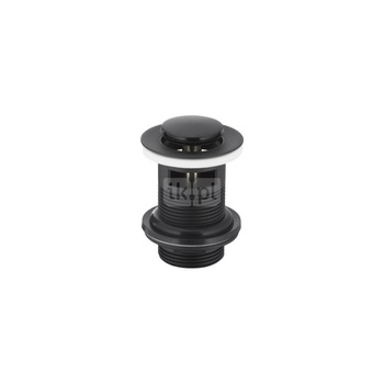 Spust umywalkowy typu KLIK-KLAK, mały z przelewem, czarny