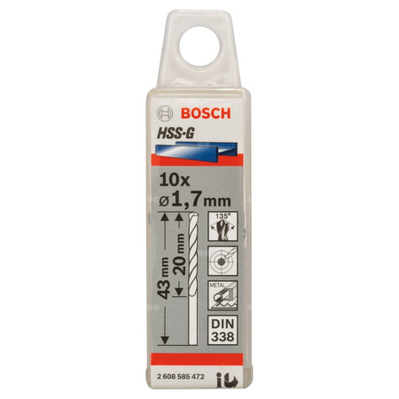 WIERTŁO STAND. HSS-G 135 '1,7/20MM