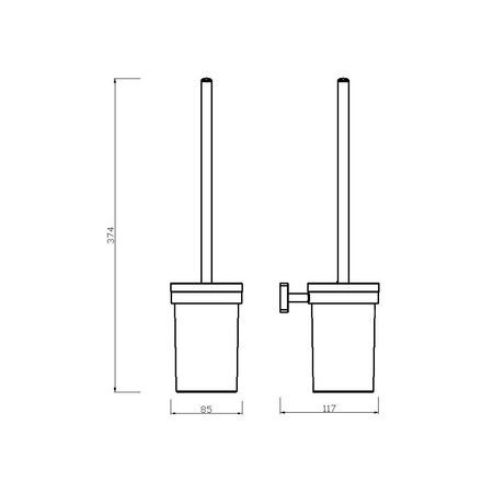 GRETA szczotka do WC, chrom