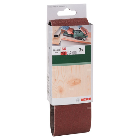 3-częściowy zestaw taśm szlifierskich do szlifierek taśmowych, wersja czerwona K = 60