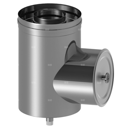 Podstawa komina z odwodnieniem i rewizją JEREMIAS CLV262 stal nierdzewna fi 160/315