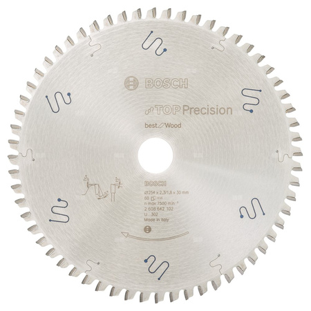 Tarcza pilarska Top Precision Best for Wood TOPPREC WOOD/S-M 254X30X2.3/1.8 60Z ATB