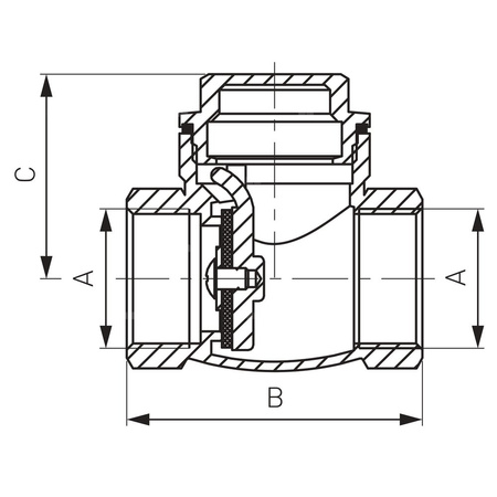 Zawór zwrotny FERRO z klapą 3/4'' GW PN 16 max. 100'C