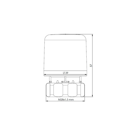 Siłownik termoelektryczny TSA-02, nakrętka M28 x 1,5 mm, 230 V AC, NC