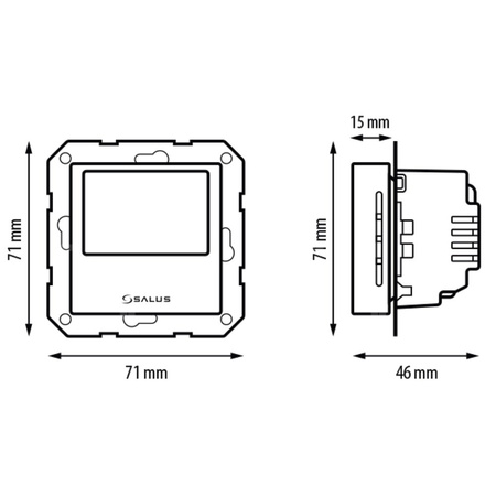 Regulator temperatury SALUS BTRP230-9010, montaż podtynkowy