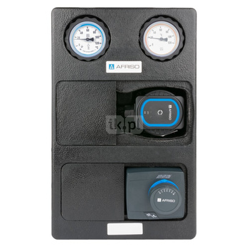 Grupa pompowa AFRISO PrimoTherm K 180-2 DN 25 AP 3-WM-SM GZ x GW 1 1/2'' x 1'', z zaworem mieszającym, z izolacją, z pompą obiegową AFRISO APH 361 25-7/180 mm, z siłownikiem arm 343 proclick