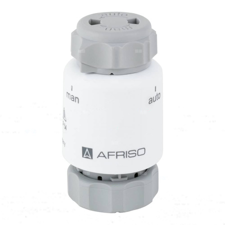 Siłownik termoelektryczny TSA-02 FO, nakrętka M30 x 1,5 mm, 230 V AC, NC, funkcja sterowania ręcznego