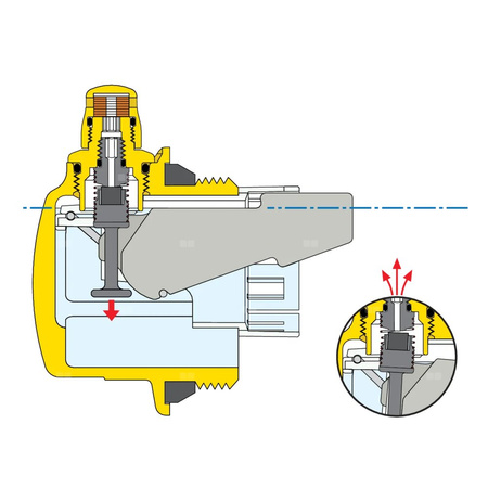 AERCAL - Odpowietrznik automatyczny do grzejników 1" GZ prawy
