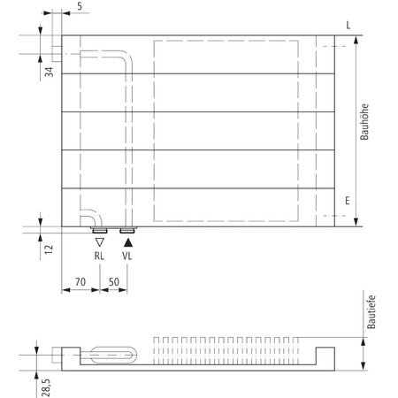 Grzejnik płytowy typ 11 KERMI V-HHV QN2622(R), bez osłony wym. 350 x 3800 mm, kolor biały, moc 2622 W