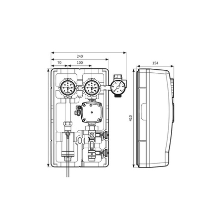 Grupa pompowa AFRISO PrimoSol 130-4 GZ 3/4'' x 3/4'', z izolacją Grundfos UPM 3 Solar 25-75/130 mm
