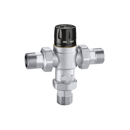 Termostatyczny zawór mieszający 3/4" 35-65 z zaw. zwr.