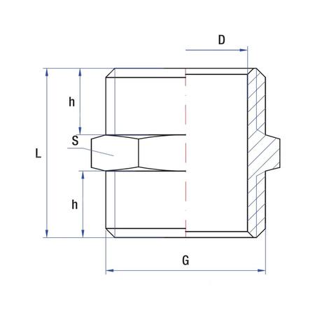 Nypel RUMET Long mosiądz 1'' x 1'' (GZ)