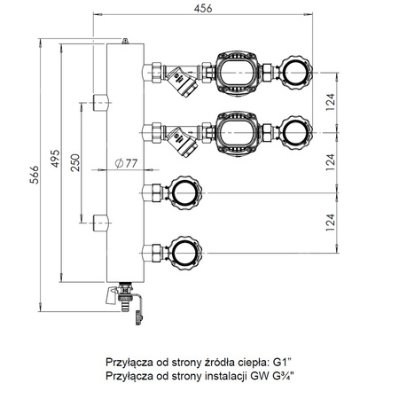 Grupa pompowa AFRISO BPS 900 AP GZ x GW 1'' x 3/4'', z pompą obiegową AFRISO APH 160 15-7/130 mm