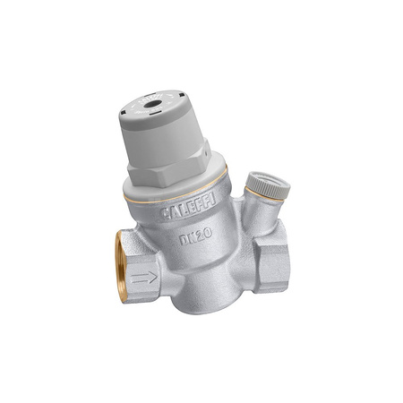 Regulator ciśnienia CALEFFI 5334H mosiądz (niklowanie), GW 1'', 16 bar, wersja skośna