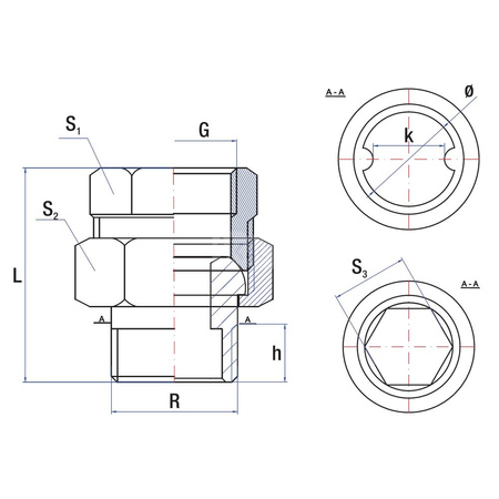 Śrubunek RUMET mosiądz 2'' x 2'' (gw x gz)