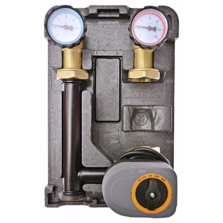 Grupa pompowa QIK Optimo mieszająca GZ x GW 6/4'' x 1'', z zaworem trójdrożnym, z siłownikiem elektrycznym