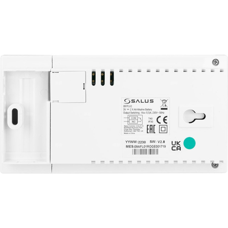 Temostat pokojowy dwużyłowe SALUS 091FLV2, kolor biały 230 V z wyświetlaczem
