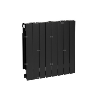 Grzejnik żeberkowy KFA Armatura ADR600/8 aluminium, podłączenie boczne 670 x 644 mm, kolor czarny