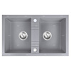 MEZZO II zlewozmywak granitowy 2-komorowy 48/78, szary