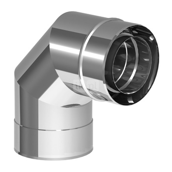 Kolano sztywne 87st. fi60/100mm z uszczelką płaszcz zewnętrzny wysoki połysk