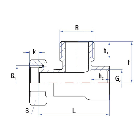 Śrubunek nakrętny 90° RUMET Mosiądz R 5/4'' x 5/4'' x 1/2''