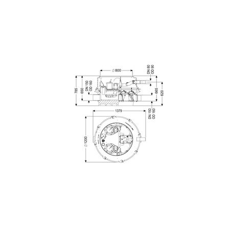 MODUŁ TECHNICZNY DUO ECOLIFT XL POMPY 400V SPF1500-S3 z automatyczną klapą zwrotną do ścieków szarych do zabudowy w ziemi lub płycie betonowej