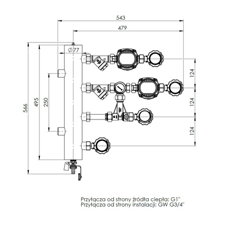 Grupa pompowa AFRISO BPS 906 AP GZ x GW 1'' x 3/4'', z pompą obiegową AFRISO APH 160 15-7/130 mm