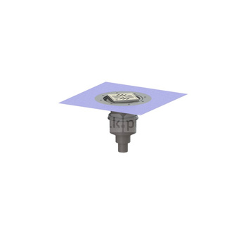 Wpust Practicus, DN50, odpł.pionowy, z nasadką Variofi i kratką szczel. / ramą nierdz. 120x120