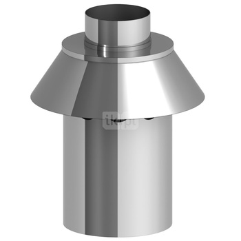 Zakończenie pionowe systemu TWIN JEREMIAS 360-TWIN35B stal nierdzewna fi 60/100 mm, dł. 250 mm, kolor wysoki połysk