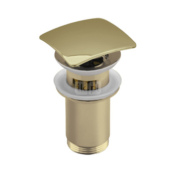 Zestaw odpływowy do umywalki PERFEXIM SPPMWK06K złoty 2 3/4'', przycisk kwadratowy wypukły