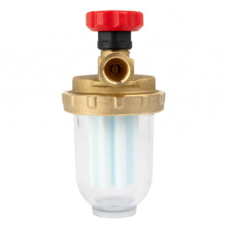 Filtr olejowy AFRISO V500Si jednorurowy fi 3/8'' x 3/8'' GW x GZ, z wkładem plastikowym, maks. przepływ 250 l/h