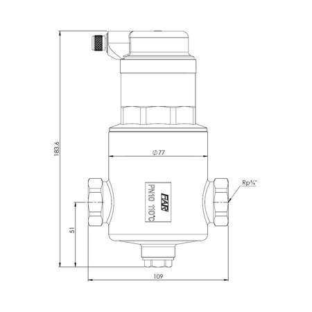 Separator mikropęcherzy AFRISO FAR 311, do C.O., do klimatyzacji, 10 bar / 110'C, 3/4'' (GW)Instalacje i źródła ciepła