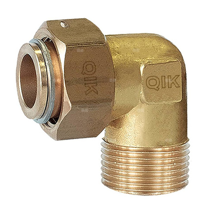 Półśrubunek kątowy mosiężny QIK 1''x1'' (GW-GZ)