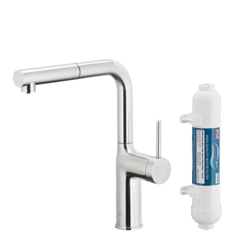 DUERO PURE MOVE PULL-OUT Bateria kuchenna z funkcją filtracji wody i wyciąganą wylewką, Stal nierdzewna + Filtr HYDRO+
