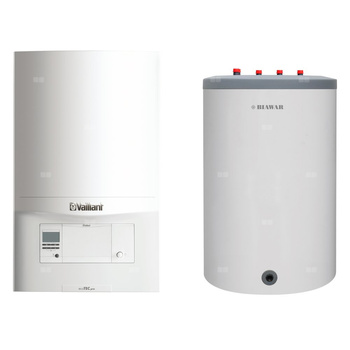 Pakiet - Kocioł gazowy jednofunkcyjny VAILLANT ecoTEC pro VC 146/5-3 kondensacyjny wiszący 5.9 - 15.3 kW + Czujnik c.w.u. + Zasobnik c.w.uLindo 150L