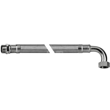 Wąż elastyczny przyłączeniowy QIK stal nierdzewna, 1'' x 1'', dł. 900 mm, GZ x GW (przyłącze kątowe) z oplotem
