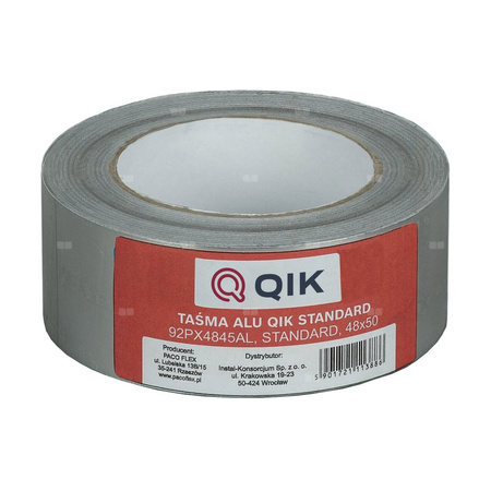 Taśma samoprzylepna QIK STANDARD aluminium 48 mm x 45 m