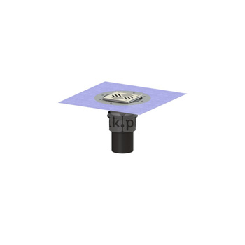 Wpust KESSEL Ecoguss z 1 przyłączem DN 100, odpływ pionowy (zdejmowany), kratka 138x138mm stal nierdzewna