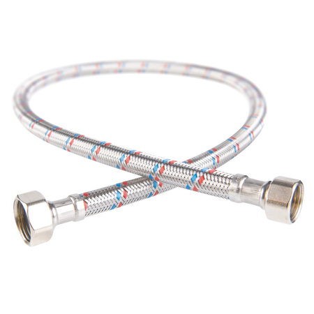 Wąż przyłączeniowy elastyczny FERRO z oplotem (stal), GW x GW, 1/2'' x 3/8'', długość 30 mm