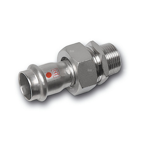 Śrubunek SANHA NiroTherm Industry z uszczelką trzyczęściowy, stal nierdzewna, 28 mm x 1'' (zw x GZ)